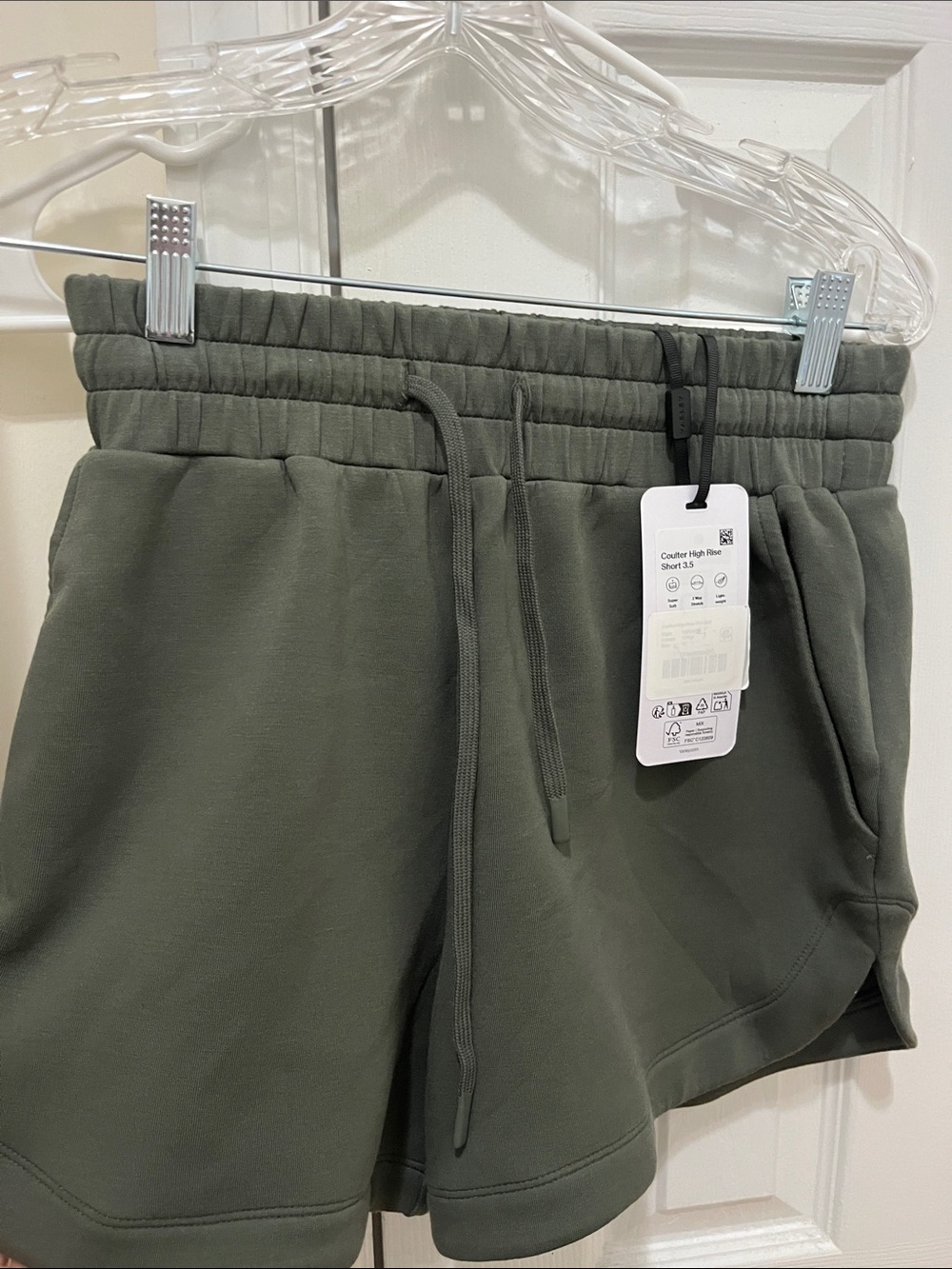 Anthropologie Olive Green Drawstring Athletic Shorts
